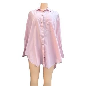 Free PeopleFree‎ People Pink Long Sleeve Tie Back ButtonDown Shirt